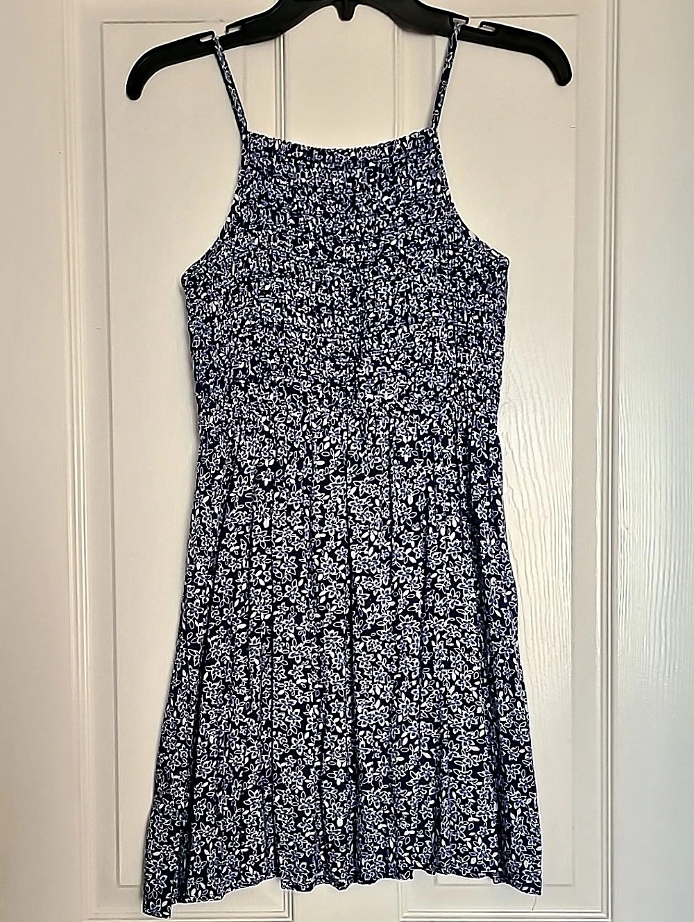 Copper Key Floral Mini Dress in Blue & White Flowers Size XS Like New